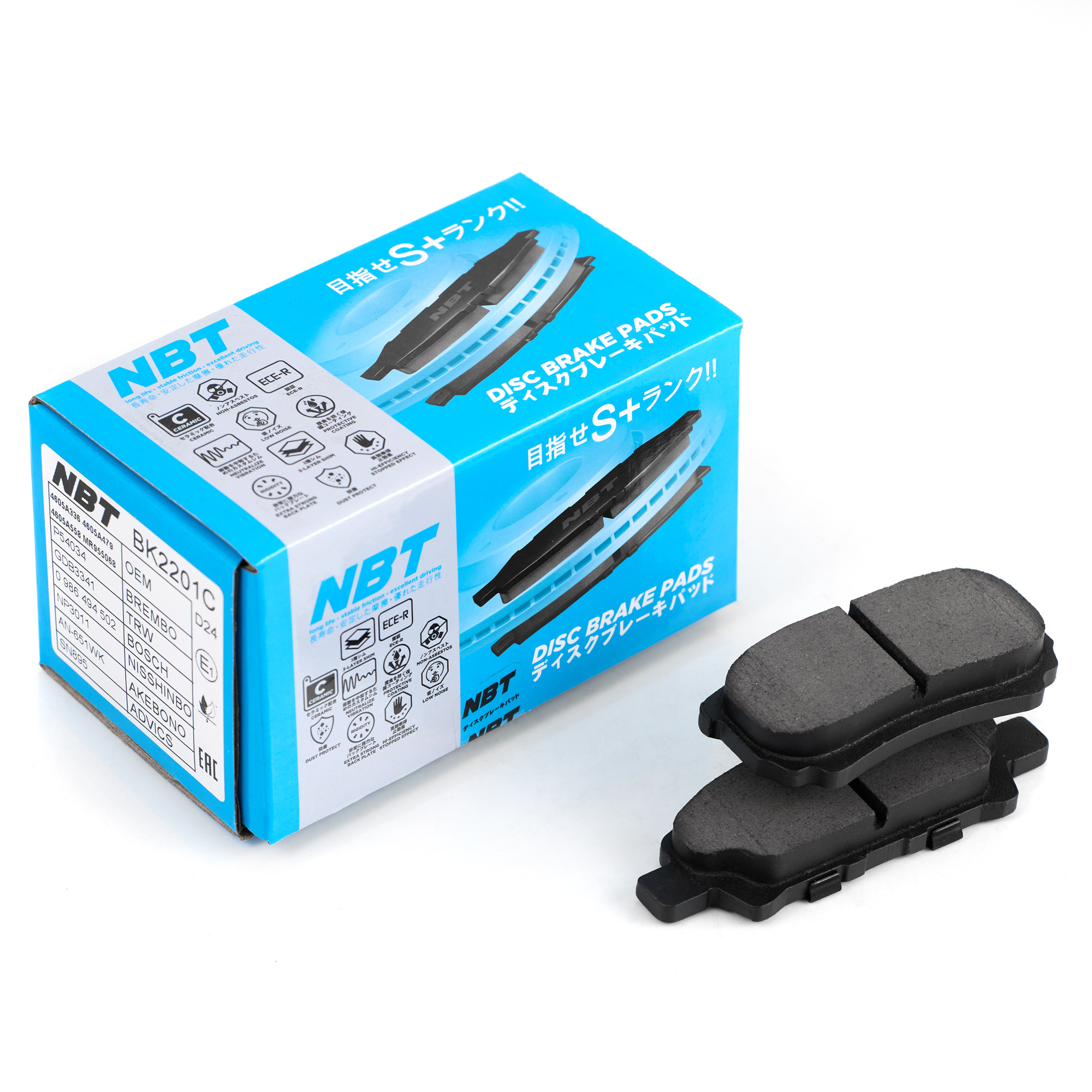 Колодки тормозные дисковые NBT BK2201C / SN895 / AN-651WK / NP3011 / 0 986 494 502 / SP2111 / 2401401 / GDB3341 / P54034 / AV1058 / GP06124 / D6124