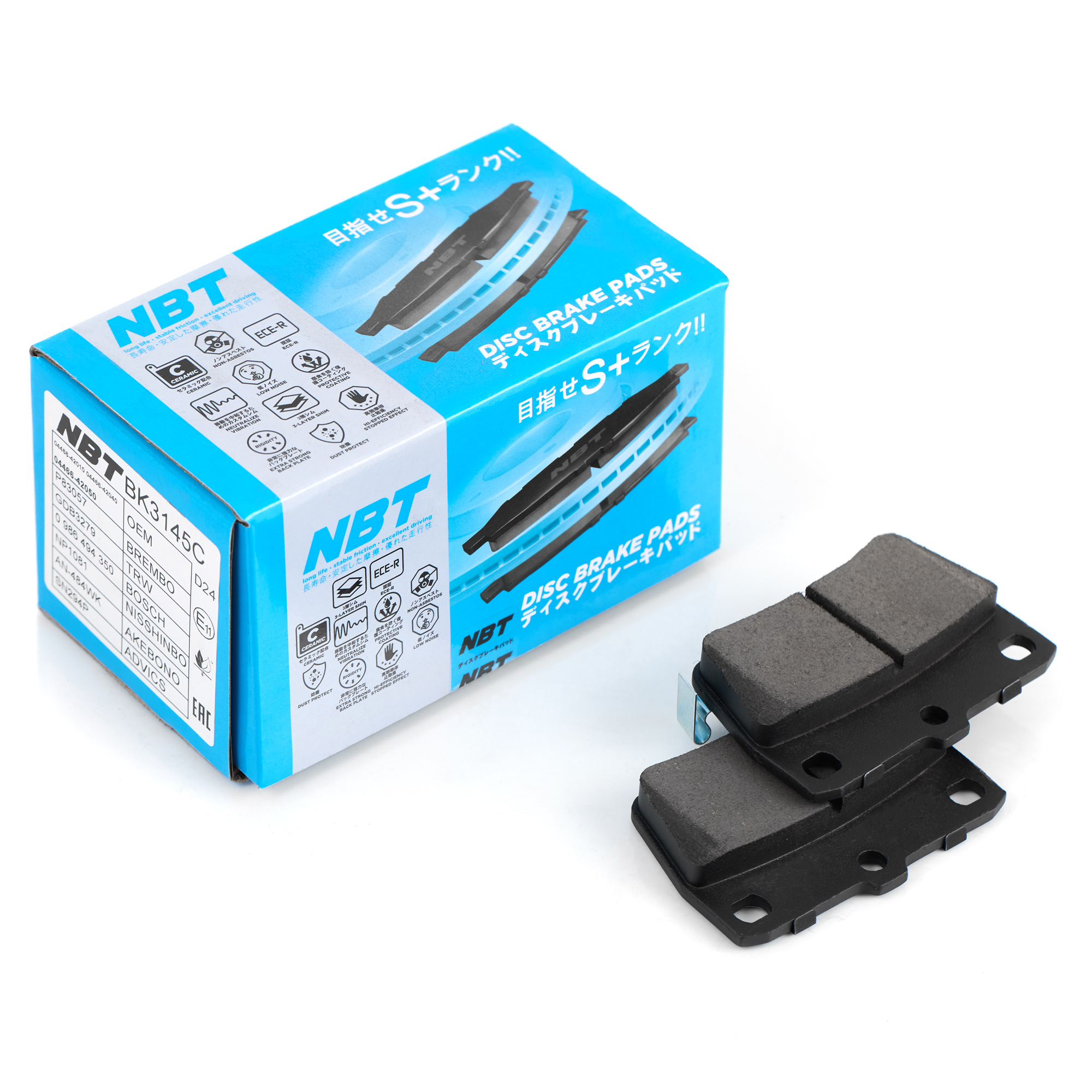 Колодки тормозные дисковые NBT BK3145C / SN294P / AN-484WK / NP1081 / 0 986 494 350 / SP1457 / 2365601 / GDB3279 / P83057 / AV444 / GP02188 / D2188MH