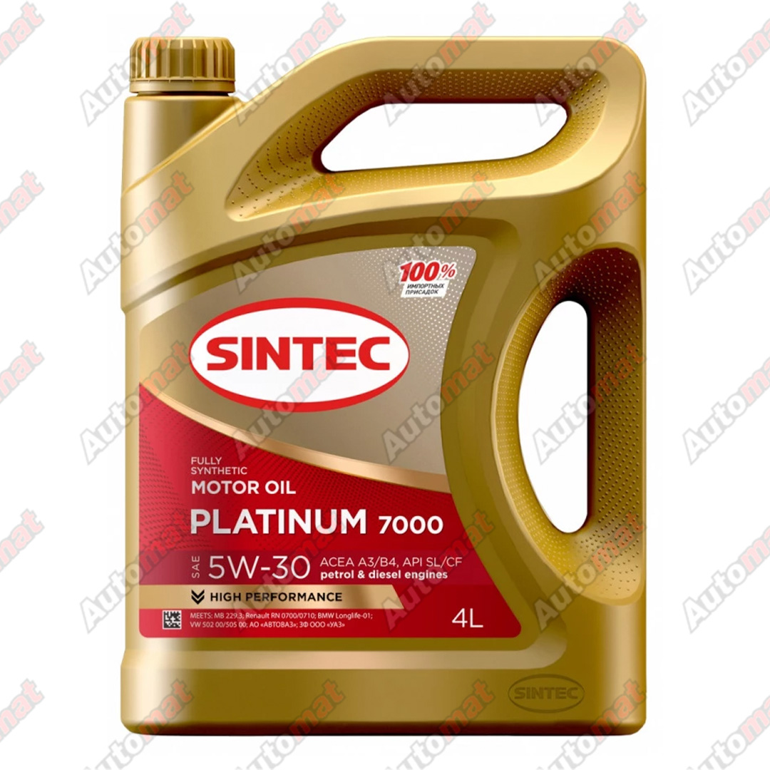 Масло моторное Sintec Platinum 7000 5W-30 SN/CF A3/B4, 4л