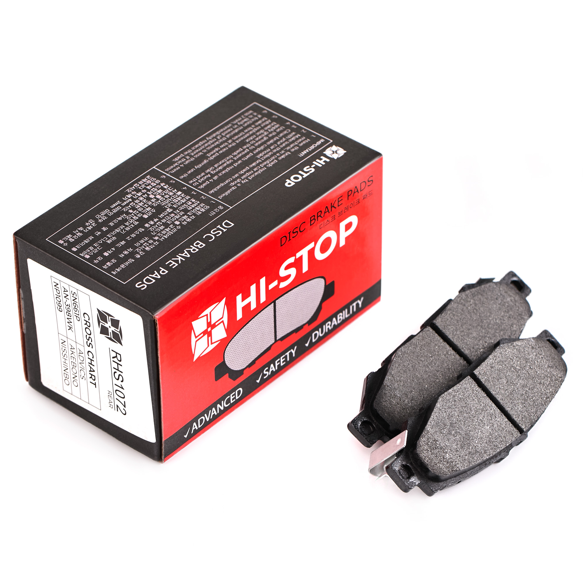 Колодки тормозные дисковые HI-STOP RHS1072 / SN661P / AN-398WK / NP1099