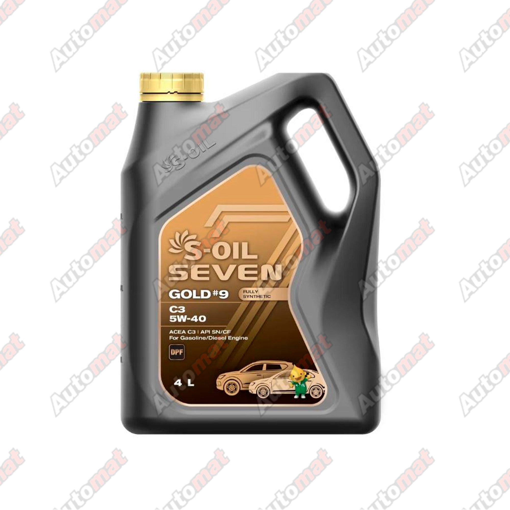 Масло моторное S-OIL 7 GOLD #9 5W-40 SN/CF C3 Fully Synthetic, 4л