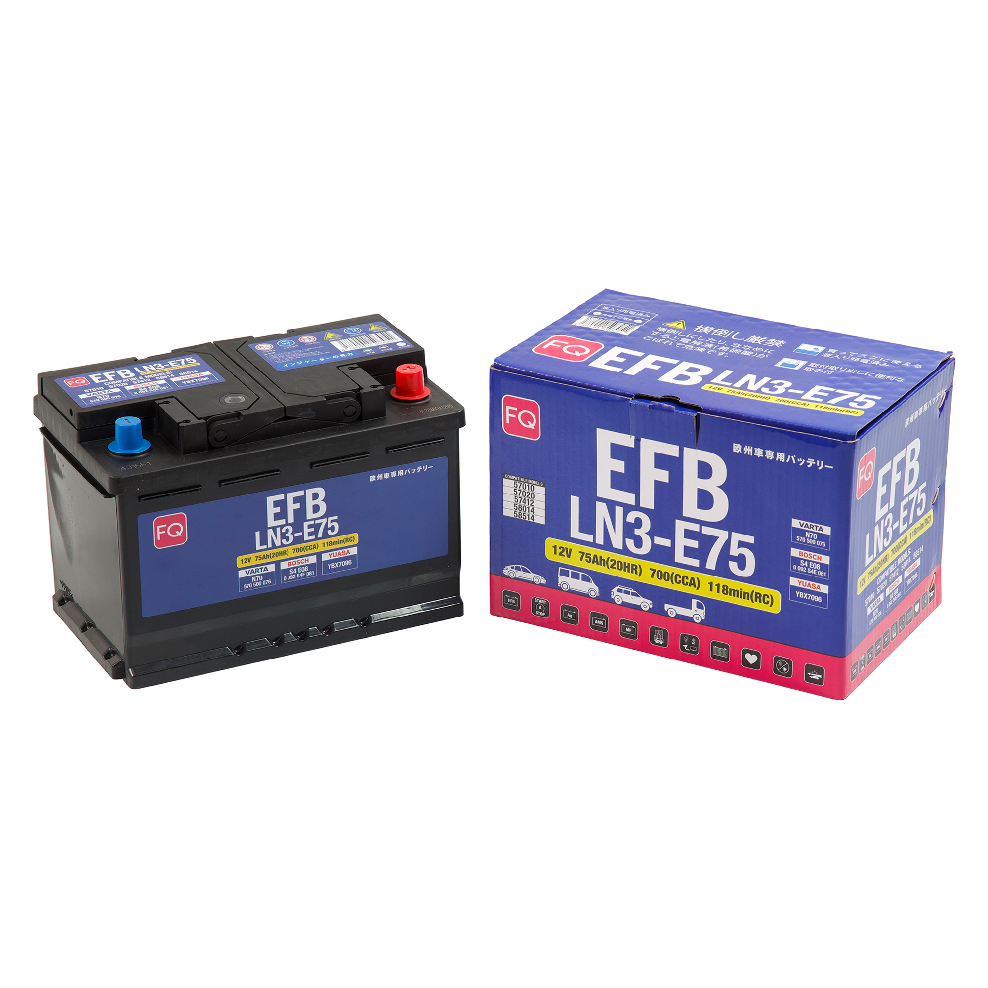 Аккумулятор FQ DIN EURO EFB LN3-E75 75Ah