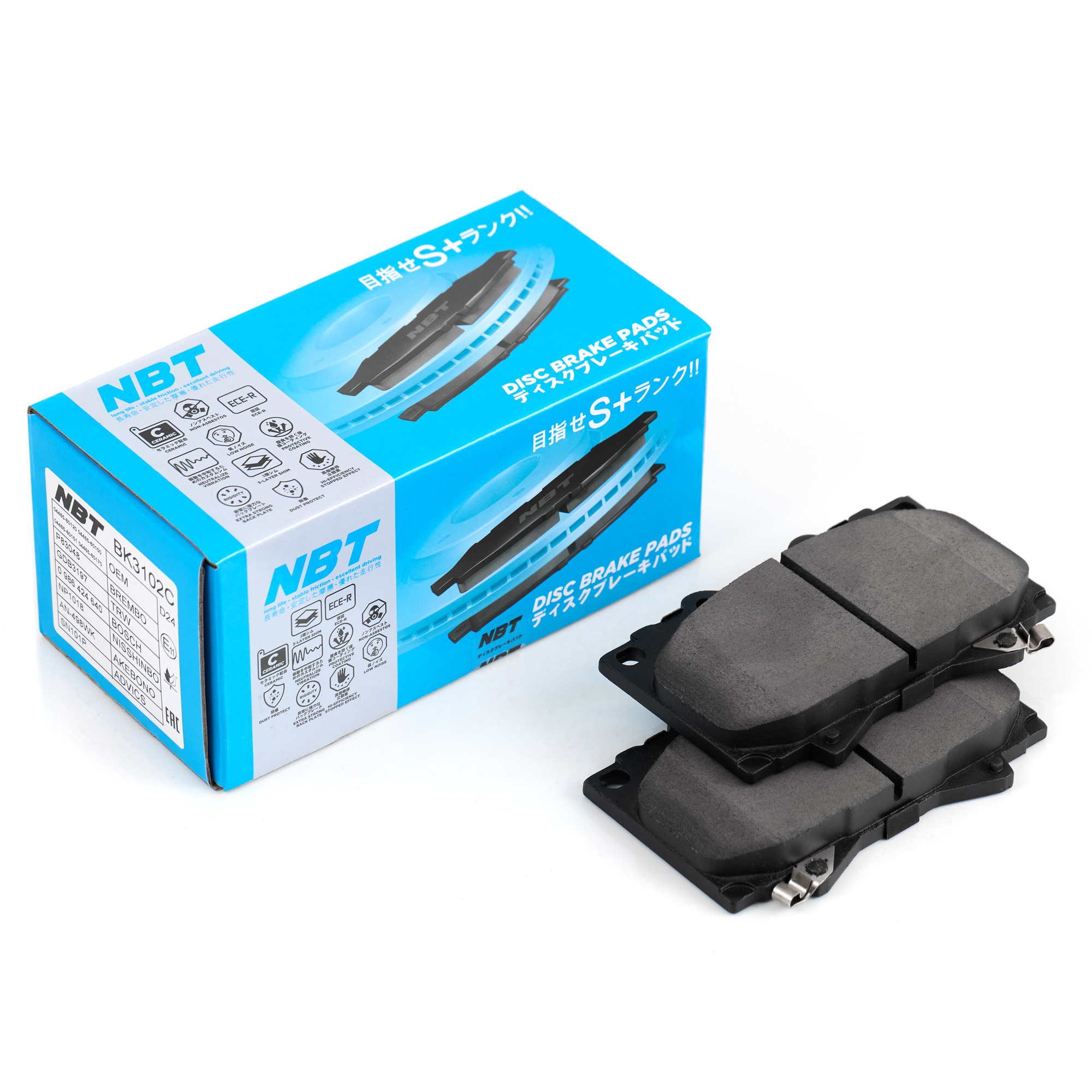 Колодки тормозные дисковые NBT BK3102C / SN101P / AN-498WK / NP1018 / 0 986 424 640 / SP1379 / 2352402 / GDB3197 / P83048 / AV251 / GP02177 / D2177MH