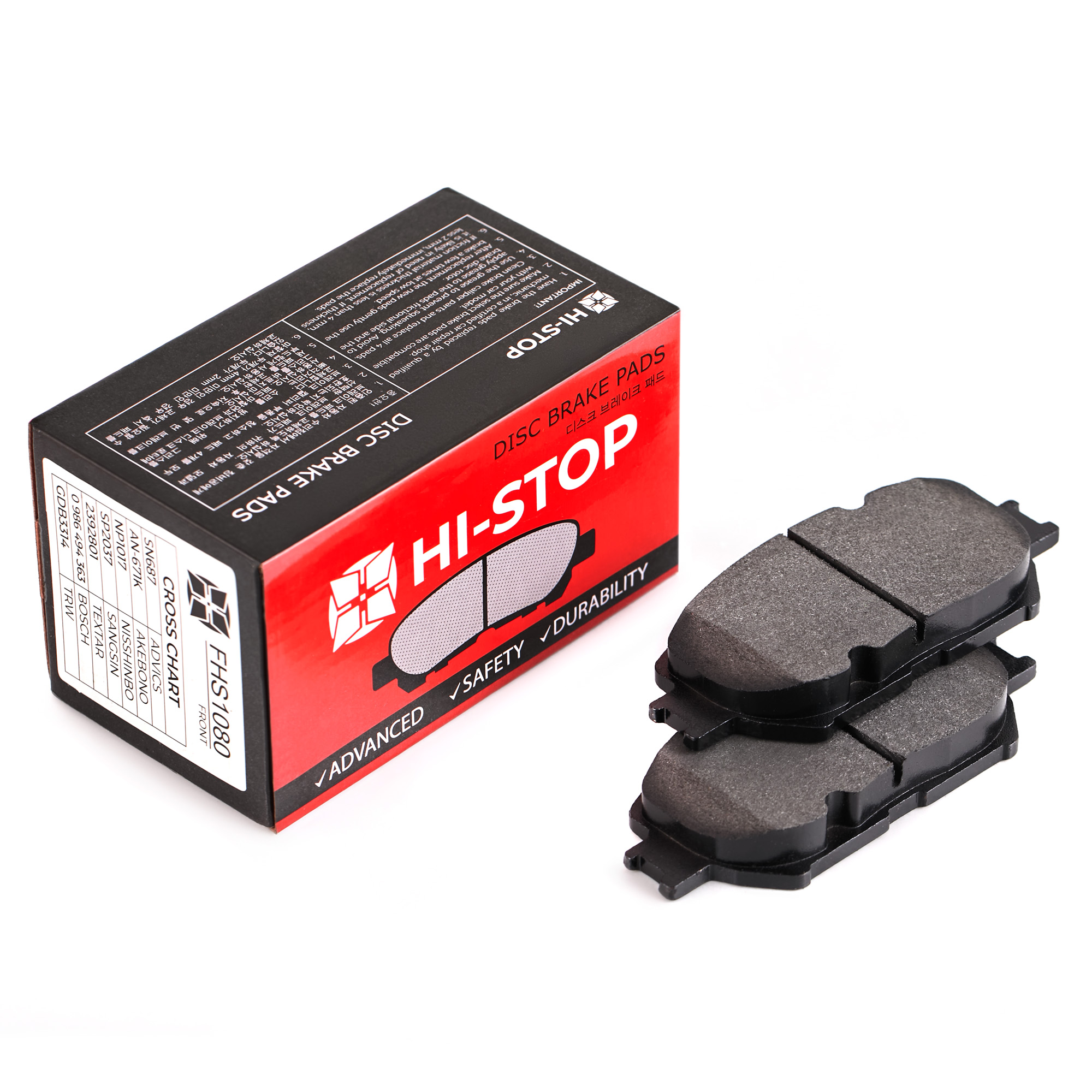 Колодки тормозные дисковые HI-STOP FHS1080 / SN687 / AN-671K / NP1017 / 0 986 494 363