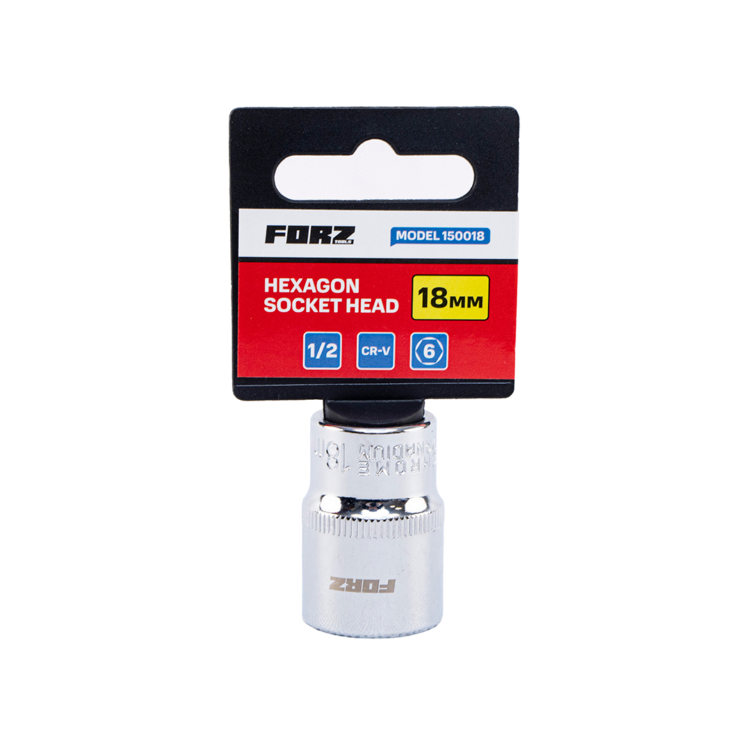 Головка торцевая шестигранная FORZ (1/2), 18 мм, CrV